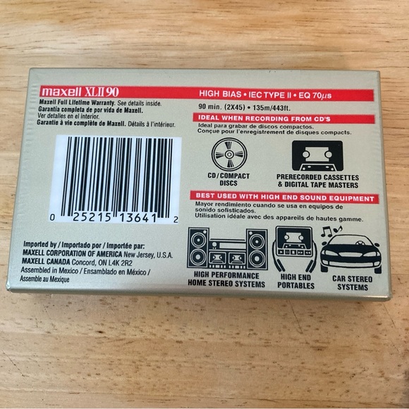 Maxell Audio Cassettes 90 Min High Bias XLII Type II 3 Tapes - Picture 4 of 4